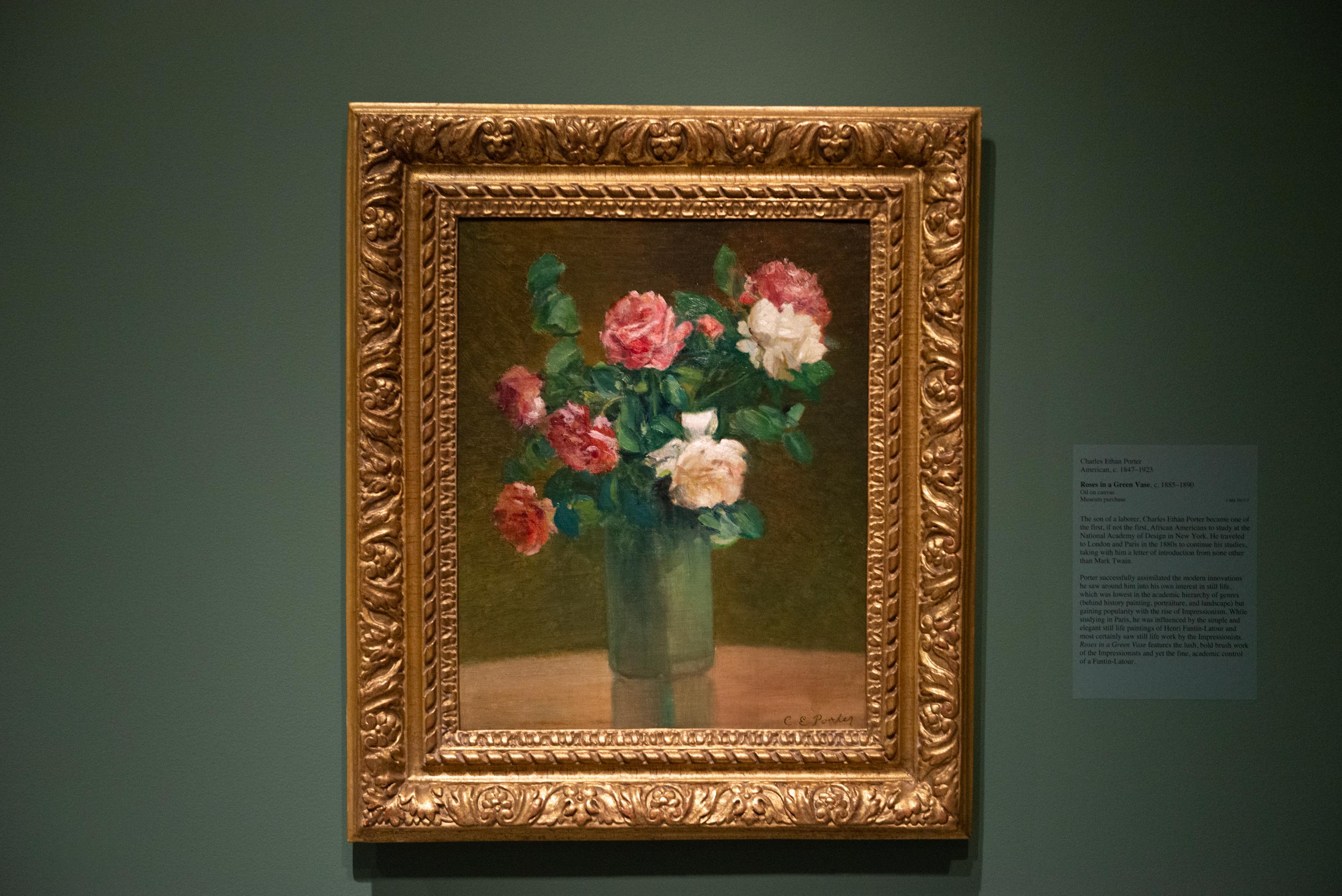Roses in a Green Vase by Charles Ethan Porter