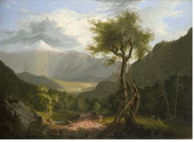 Thomas Cole  Lancashire, England, 1802–Catskill, NY, 1848 View in the White Mountains, 1827 Oil on canvas  Wadsworth Atheneum Museum of Art, Bequest of Daniel Wadsworth, 1848.17