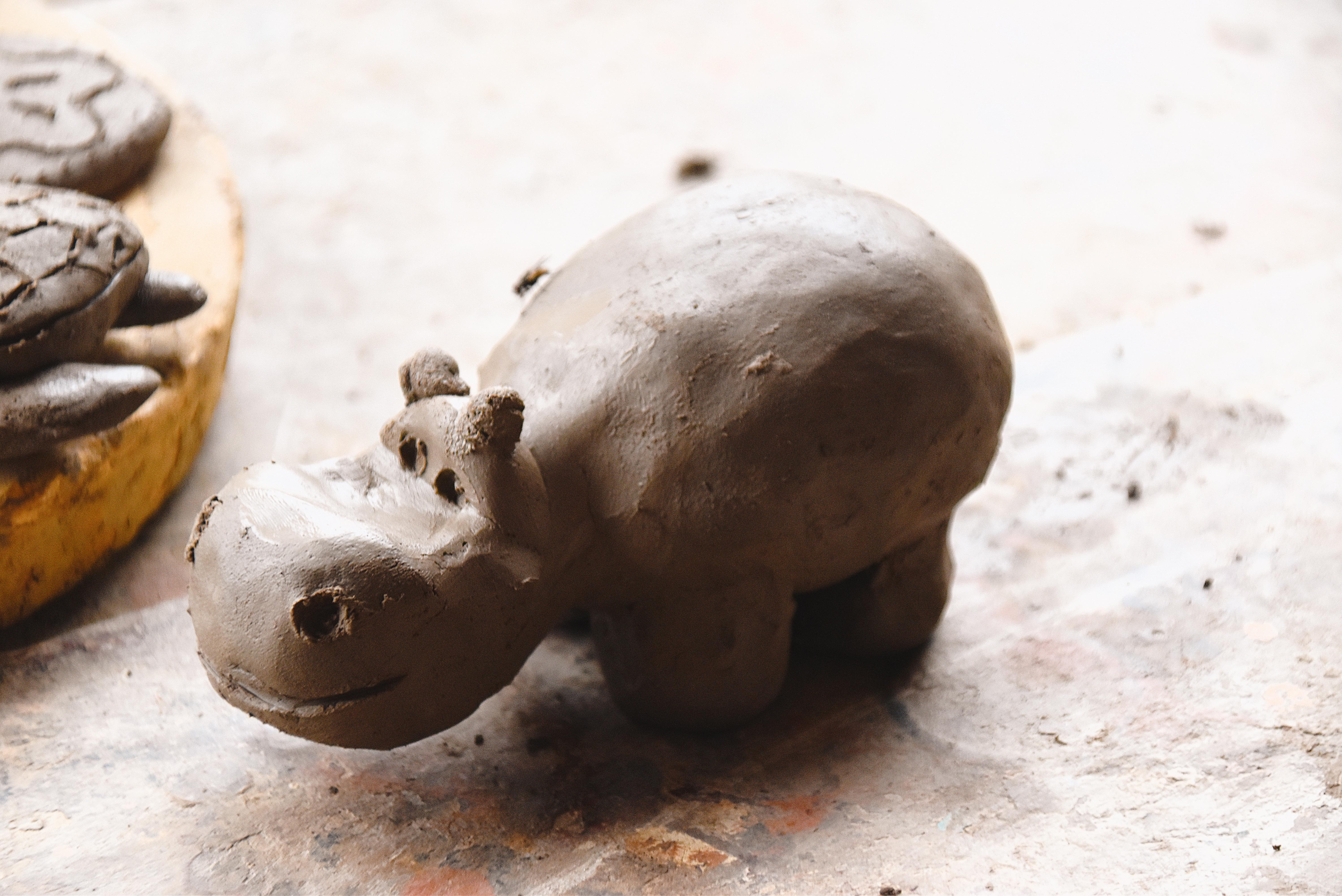 small clay hippo