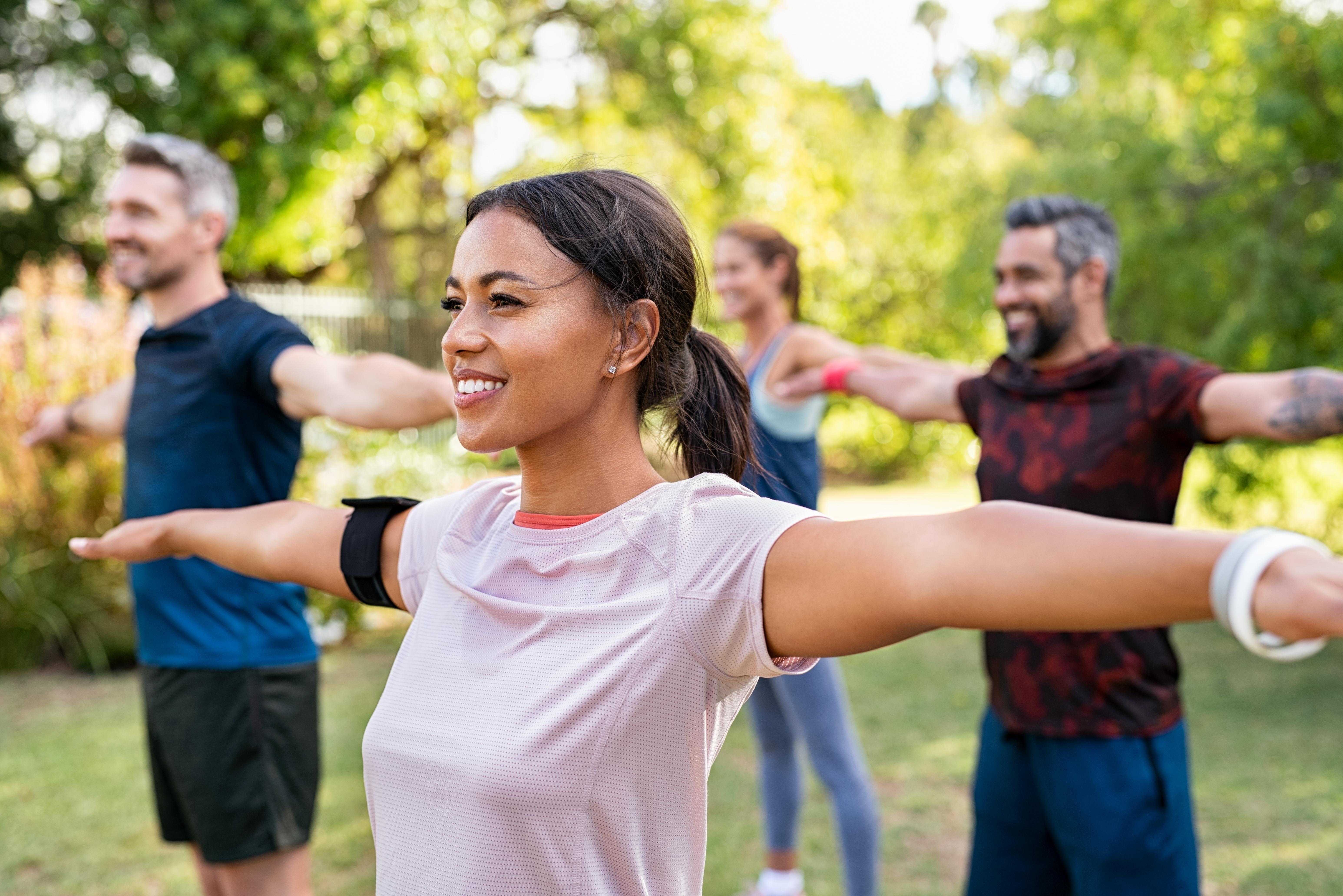 group doing exercises