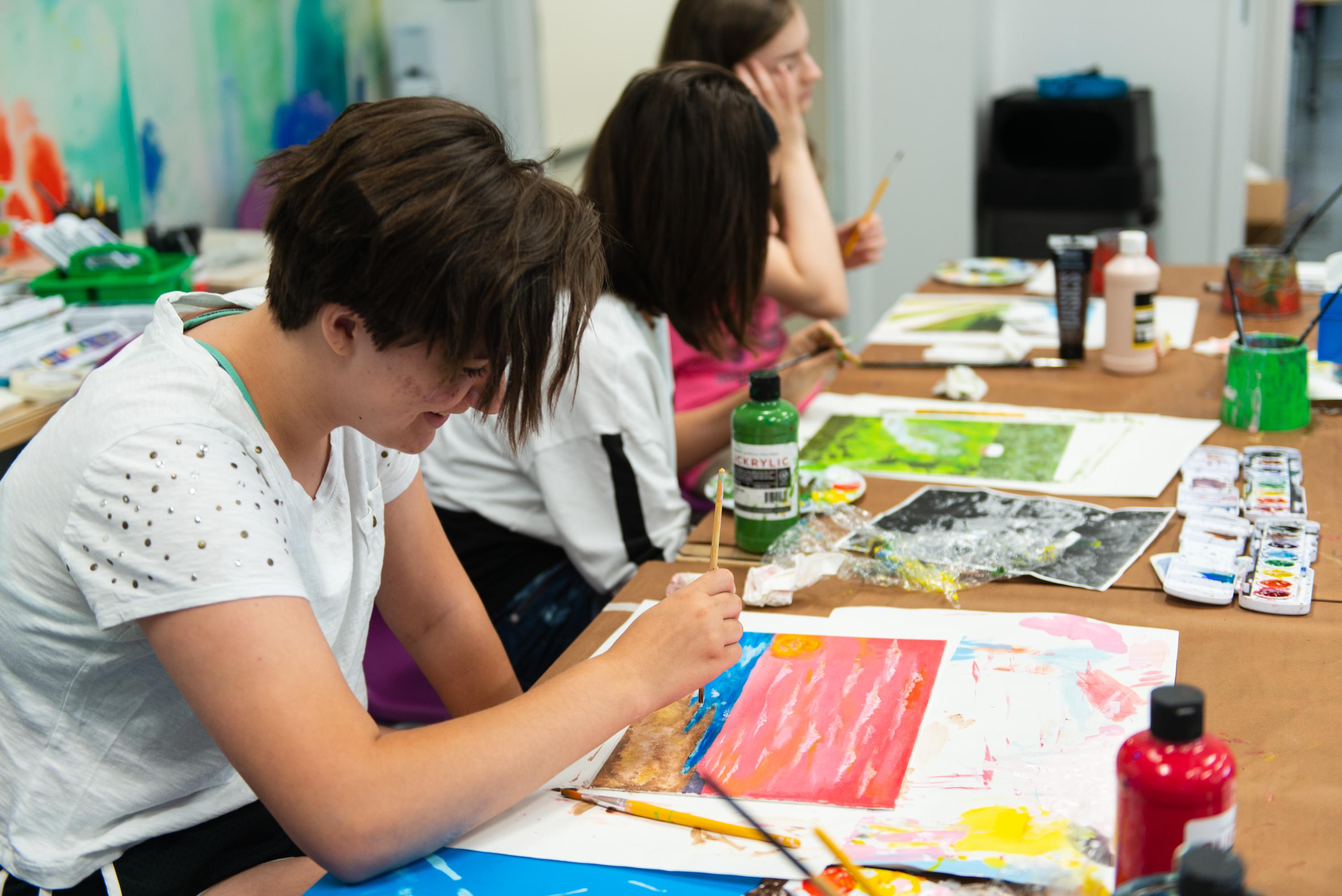 Campers painting 