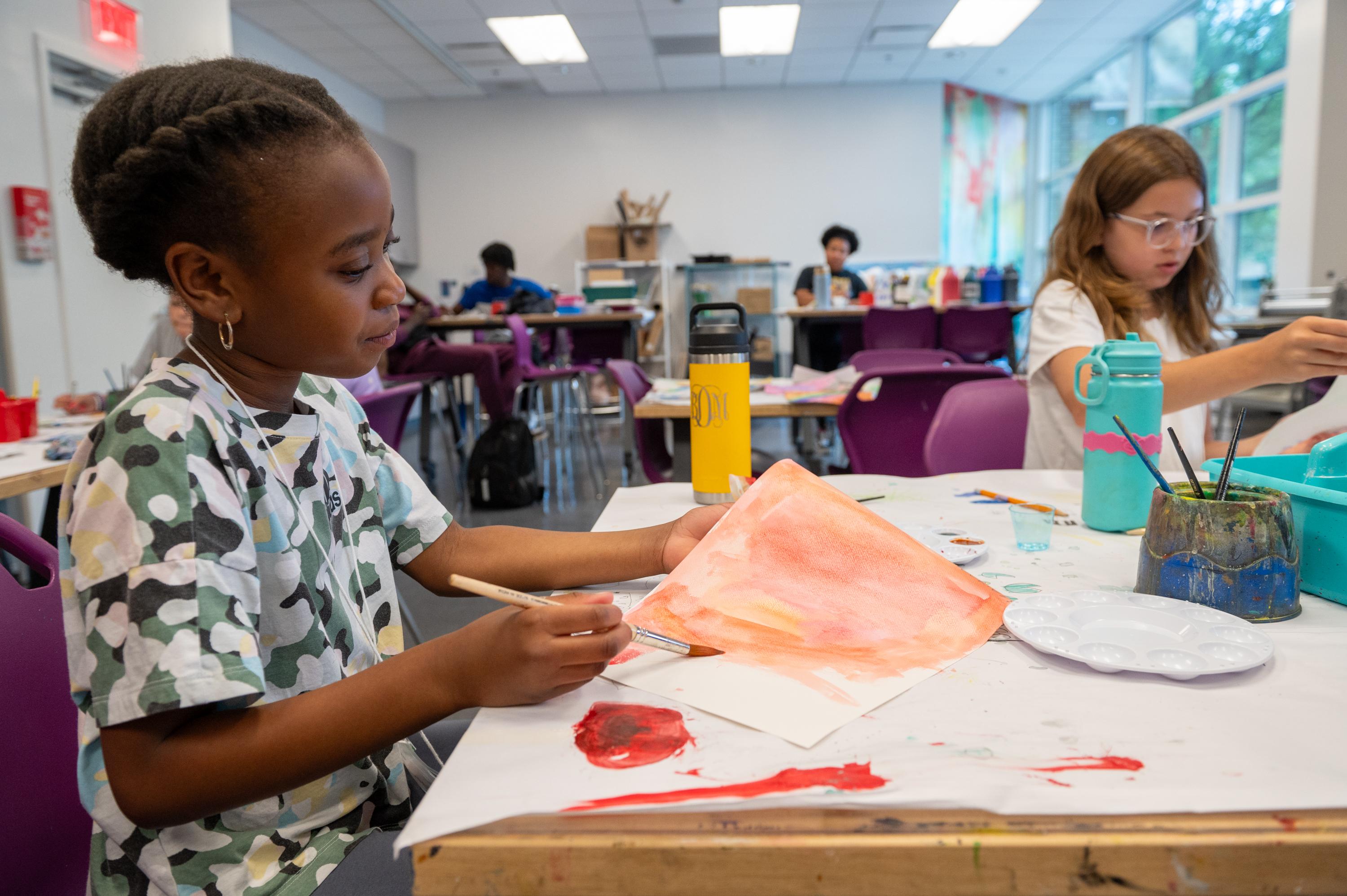 children painting